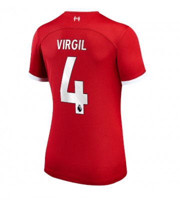 Maillot de foot Liverpool Virgil van Dijk #4 Domicile Femmes 2023-24 Manches Courte